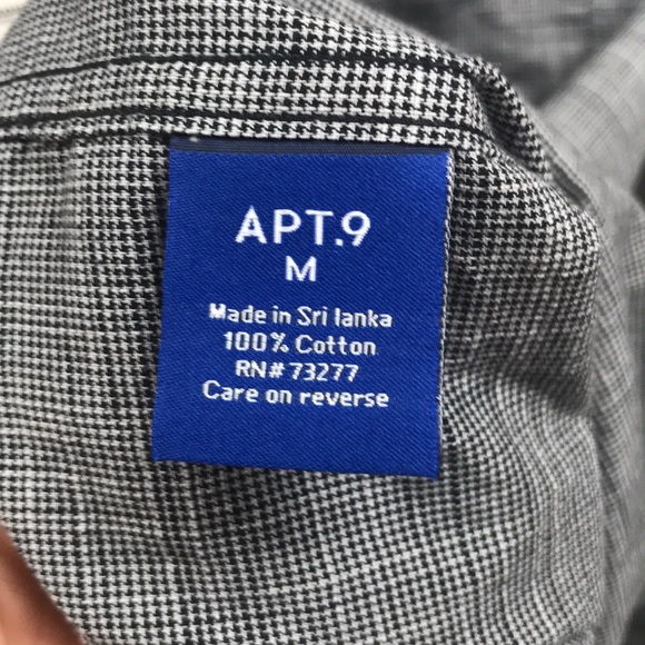 NWT Men’s Med Apt.9 Button Down Shirt - Picture 7 of 11